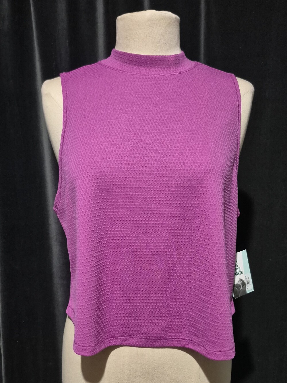 DSG mesh mock neck tank